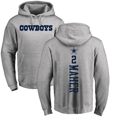 Men Dallas Cowboys Ash Brett Maher Backer 2 Pullover NFL Hoodie Sweatshirts